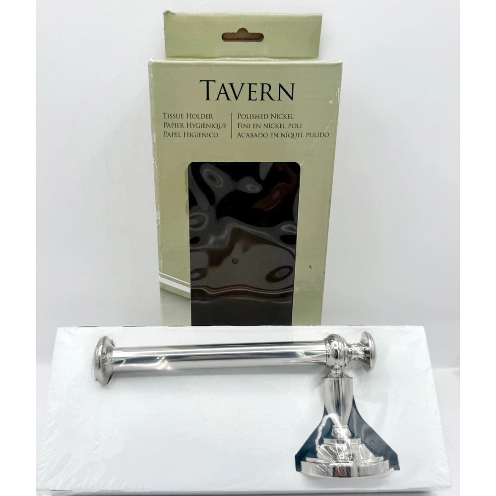 NEW Gatco POLISHED NICKEL Tavern 4123 Toilet Tissue Paper Holder Wall Mount